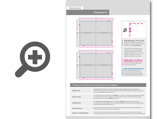 Product Bild klapp-visitenkarten_hoch_5_5_farbig___beidseitig_bedruckt_(cmyk_4-farbig_+_1_silber-sonderfarbe)
