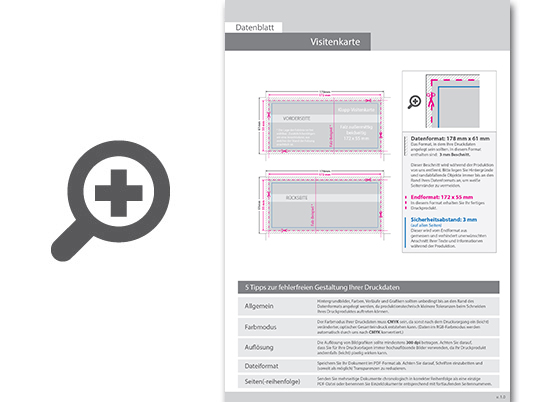 Product Bild klapp-visitenkarten_quer_5_5_farbig_-_rillung_au__ermittig___beidseitig_bedruckt_(cmyk_4-farbig_+_1_silber-sonderfarbe)